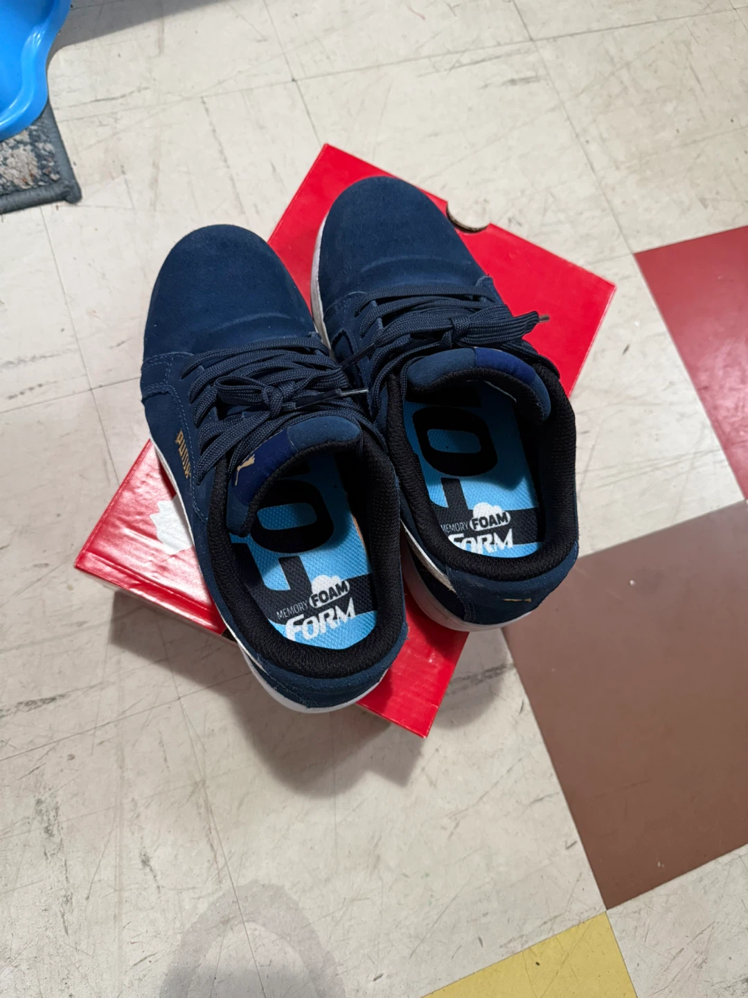 Puma Iconic Suede Navy Low, US Size 5, safety shoes with box