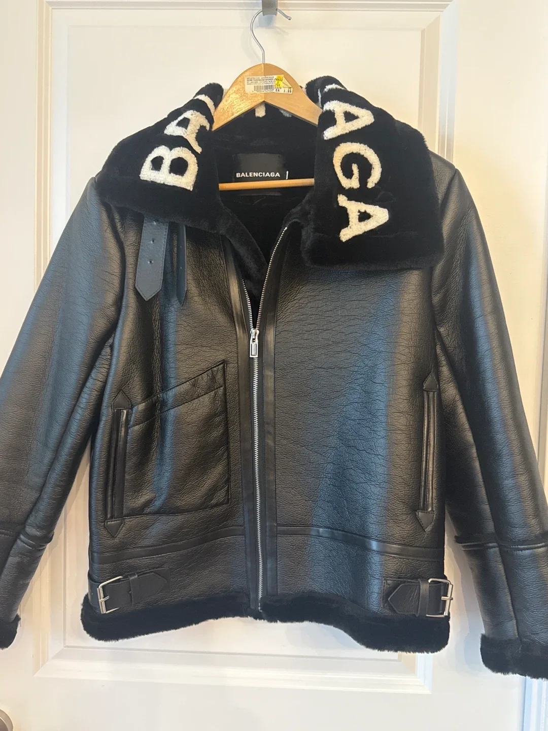 1:1, Balenciaga Black Leather Jacket - Size M