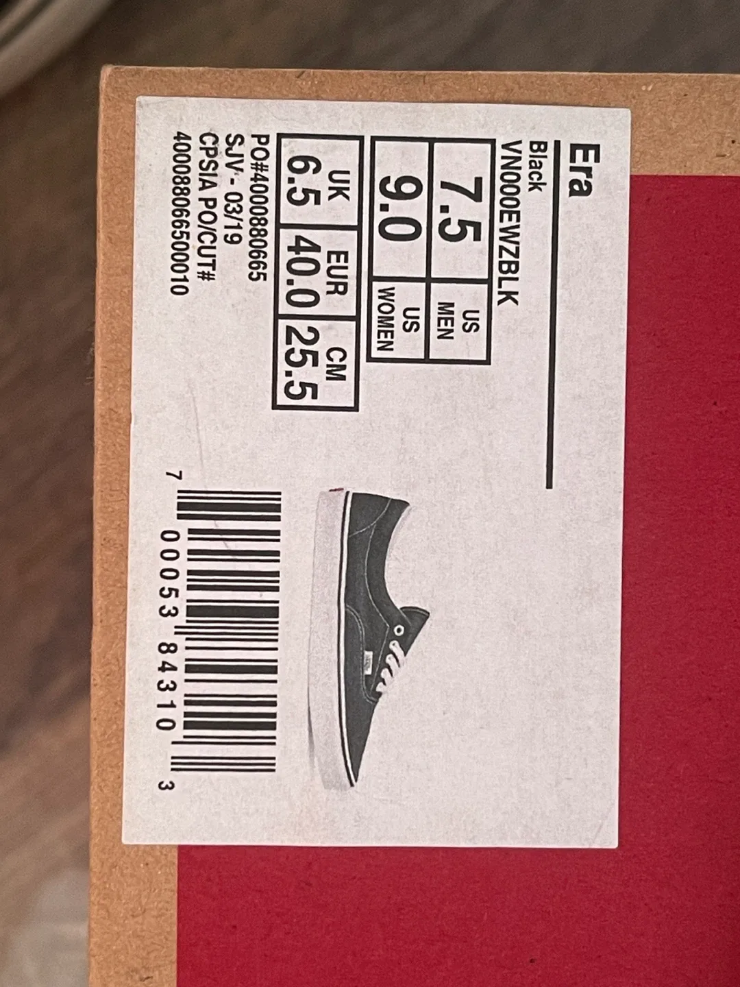 Vans Era Black Sneakers (with box) image indicator(6)