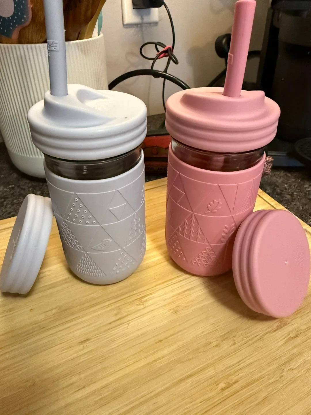 Elk and Friends Mason Jar Sippy Cups - Set of 2