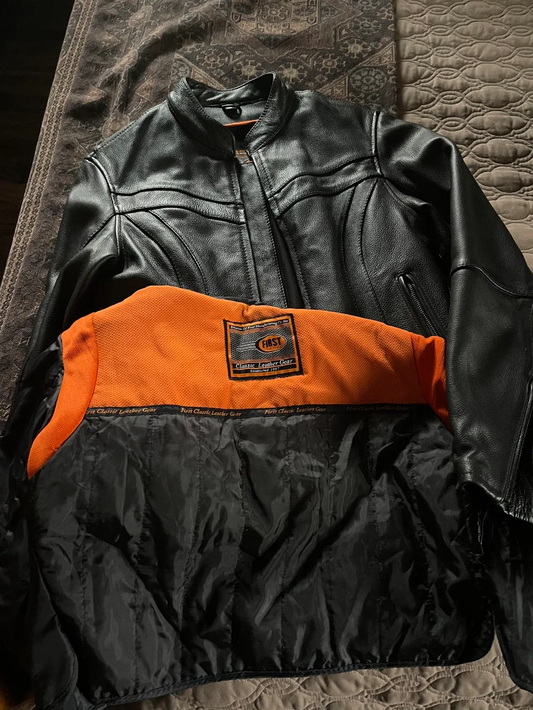 First Classic Leather Gear Motorcycle Jacket image indicator(3)