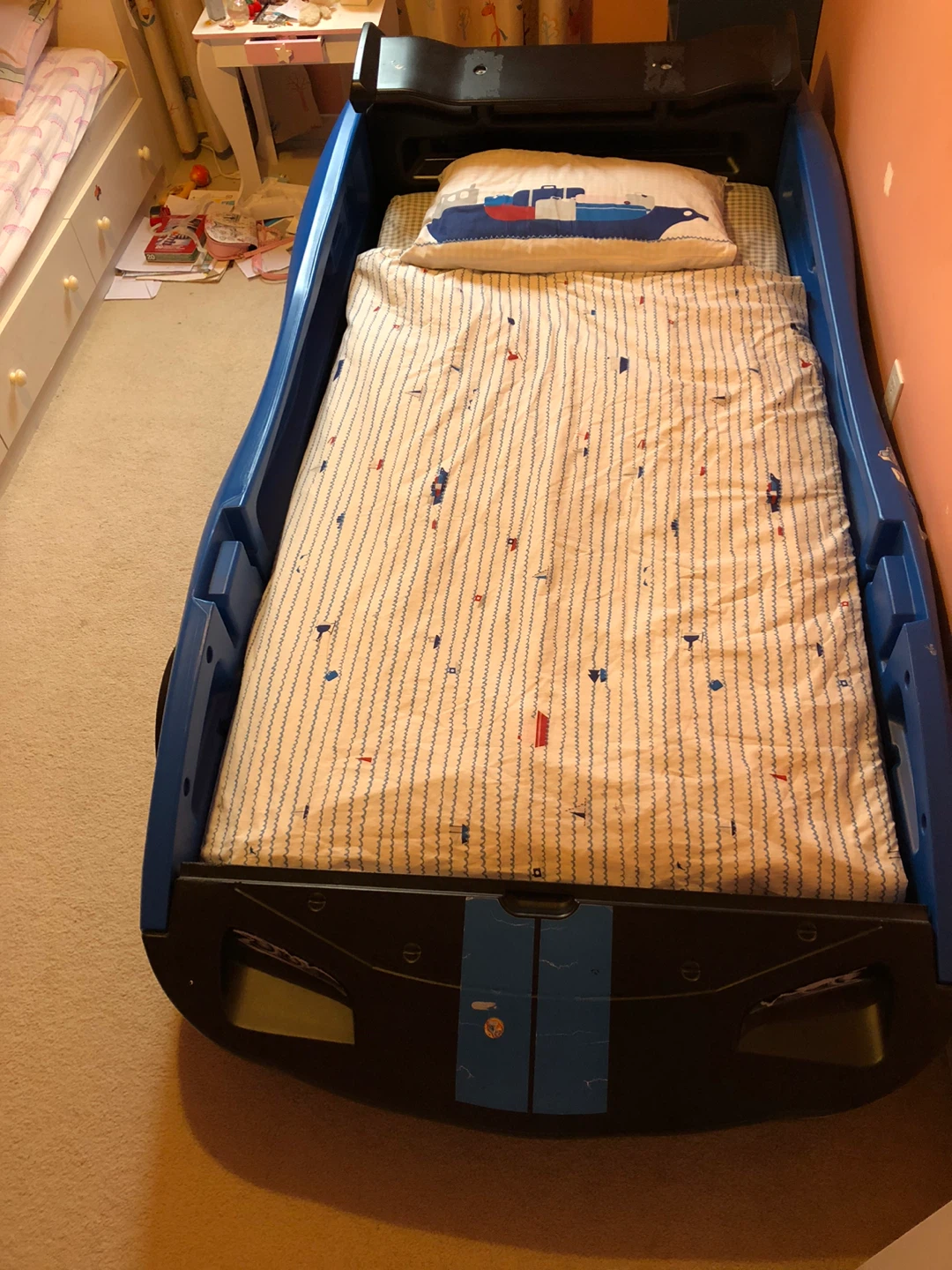 Kids Race Car Bed - Blue - photo 2