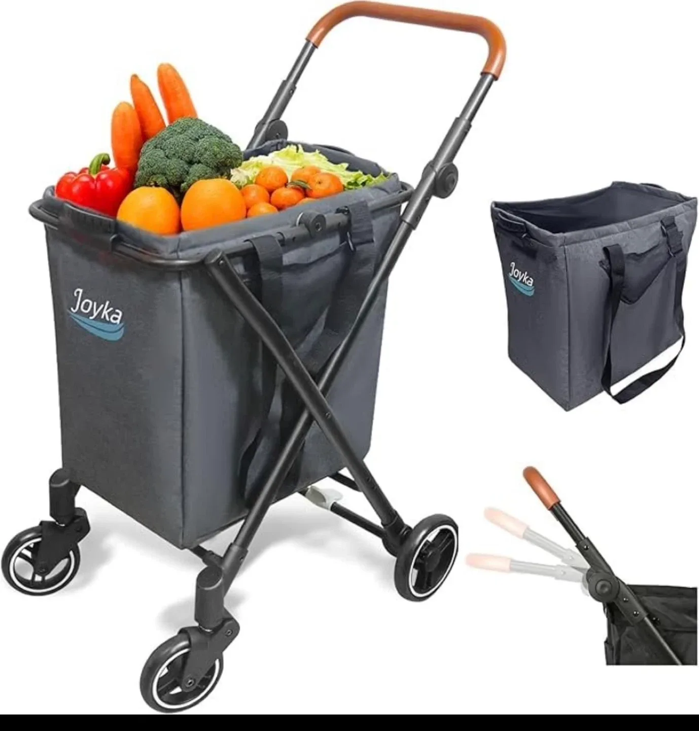 Joyka Shopping Cart - Lightweight & Durable