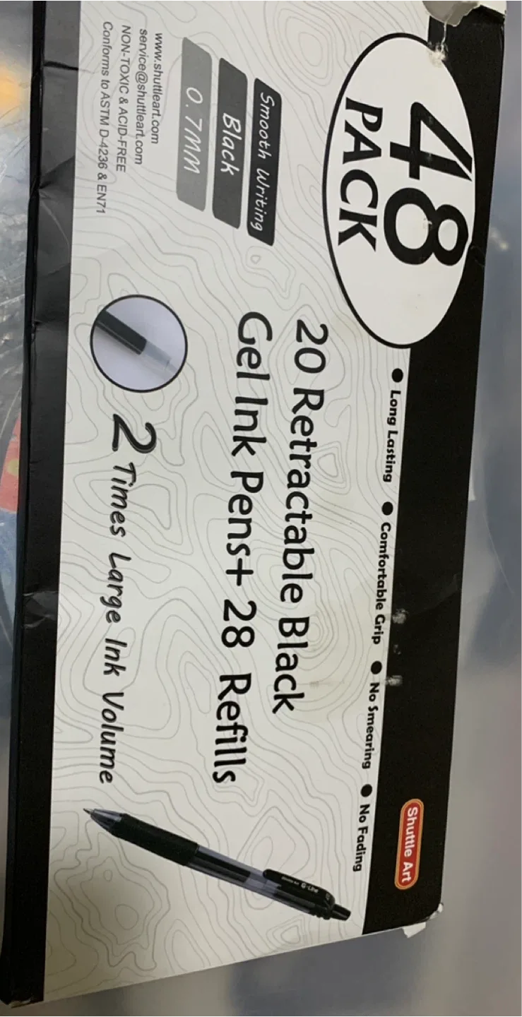 Shuttle Art 48-Pack Black Gel Ink Pens