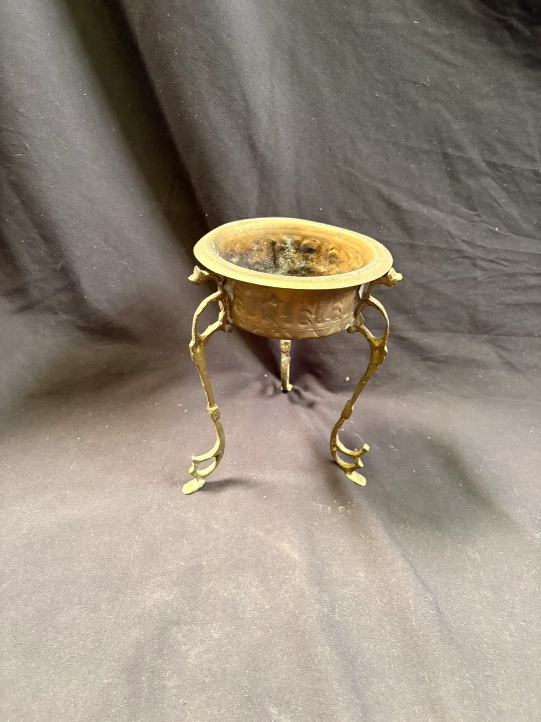 FREE Vintage Brass candle holder Bowl with Legs