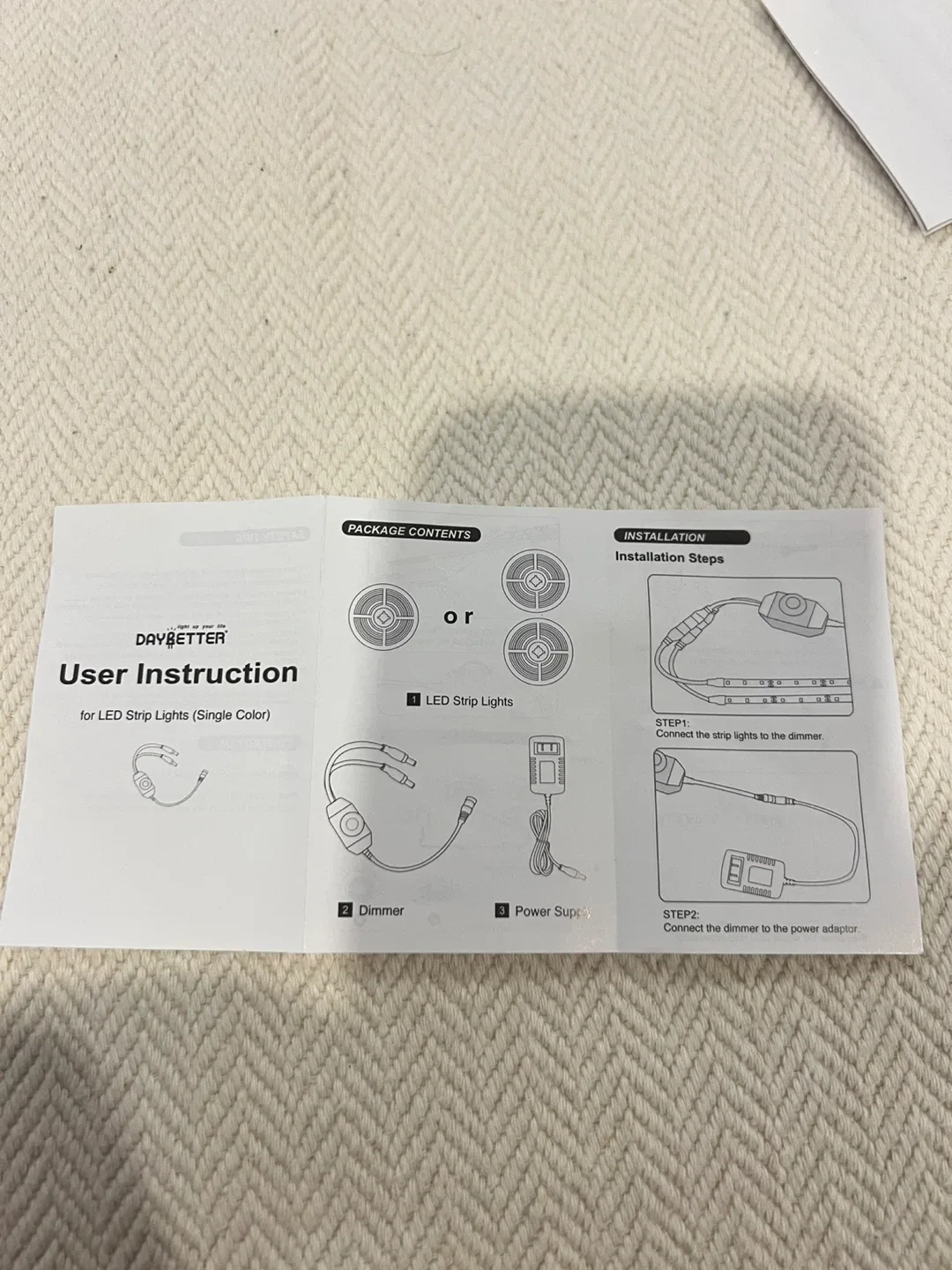 DAYBETTER LED Strip Lights w/ Dimmer & Power Supply image indicator(3)