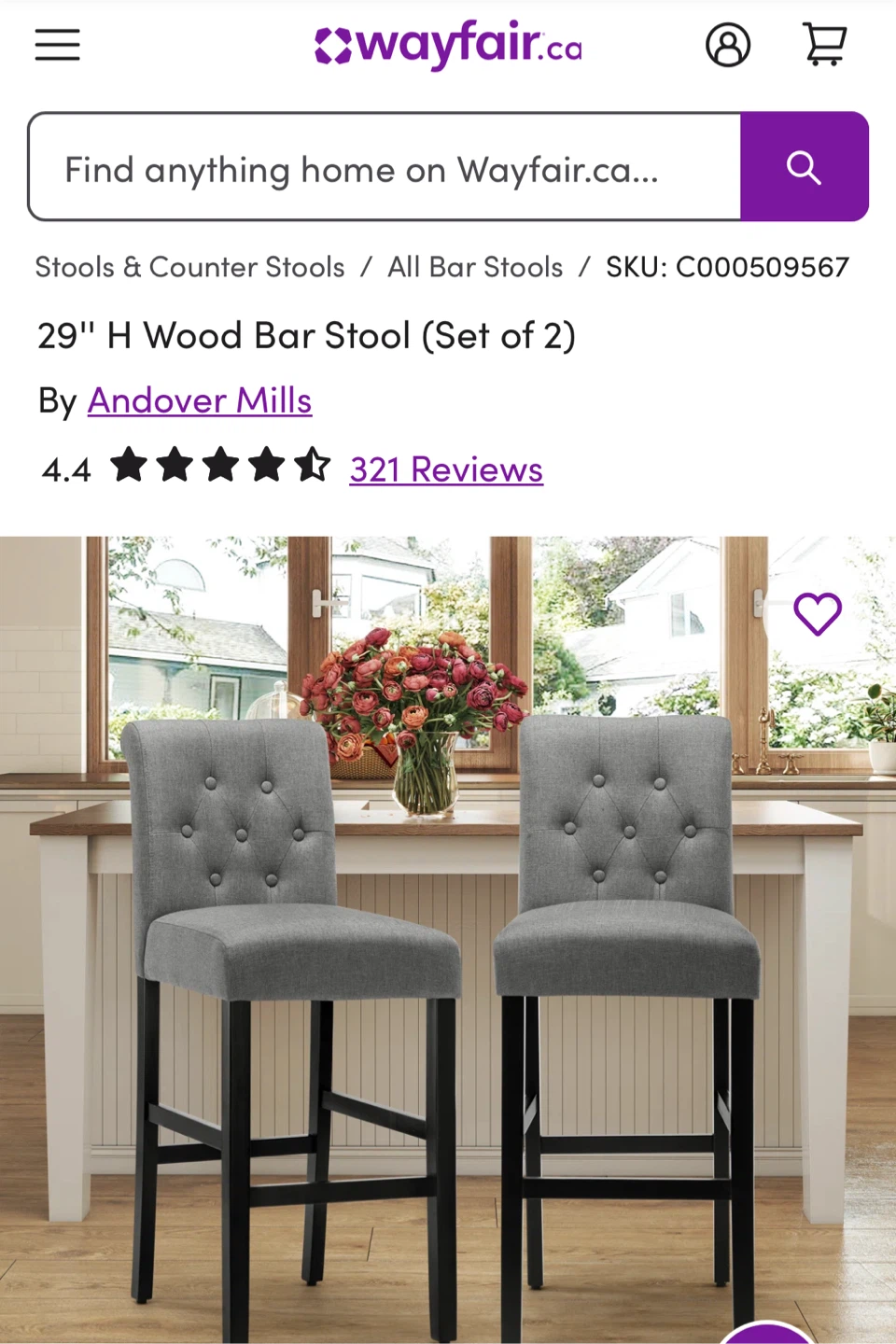 Andover Mills 29" Bar Stools (Set of 2) Wayfair