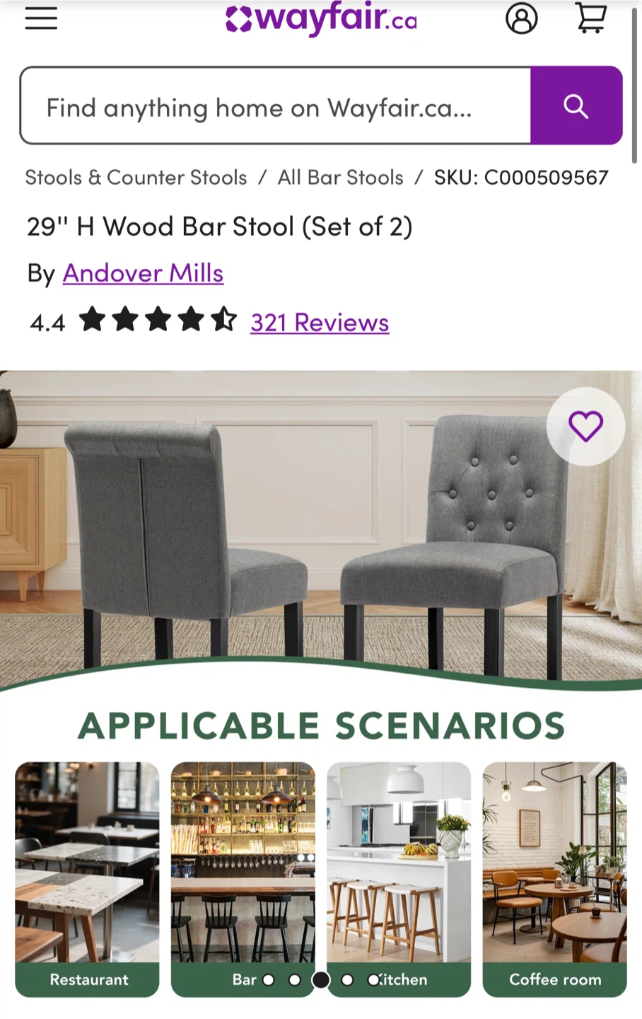 Andover Mills 29" Bar Stools (Set of 2) Wayfair - photo 5