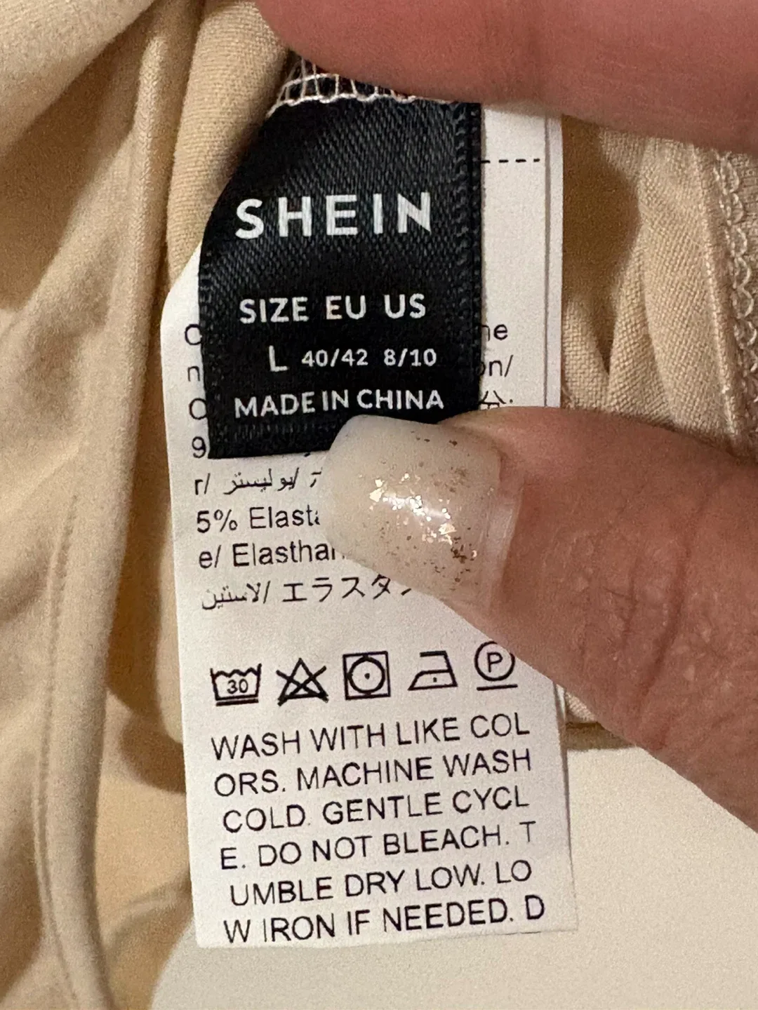 SHEIN Beige Bodysuit - Size L (8/10) image indicator(3)