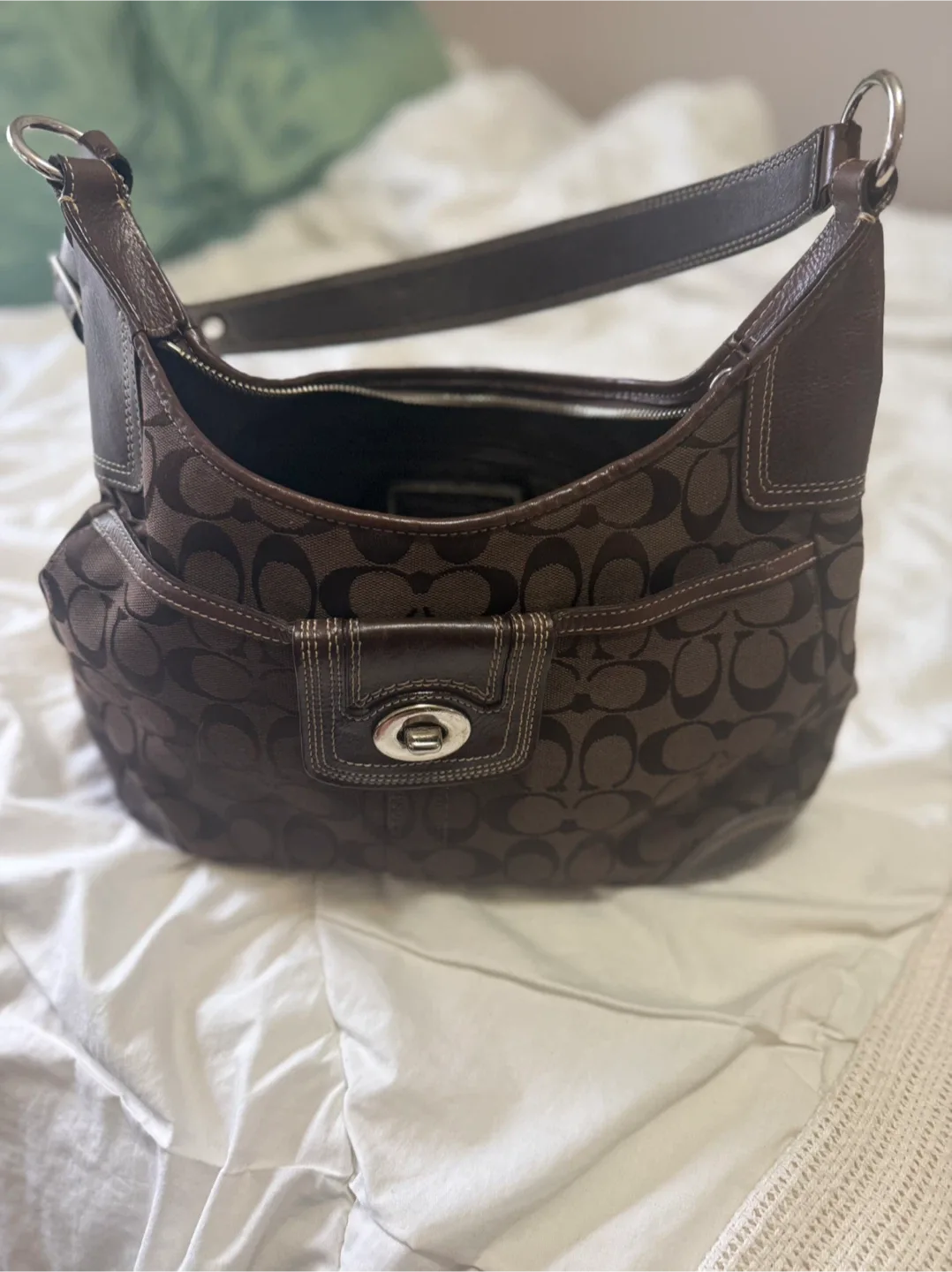 Coach Hobo Bag - Brown Signature Canvas