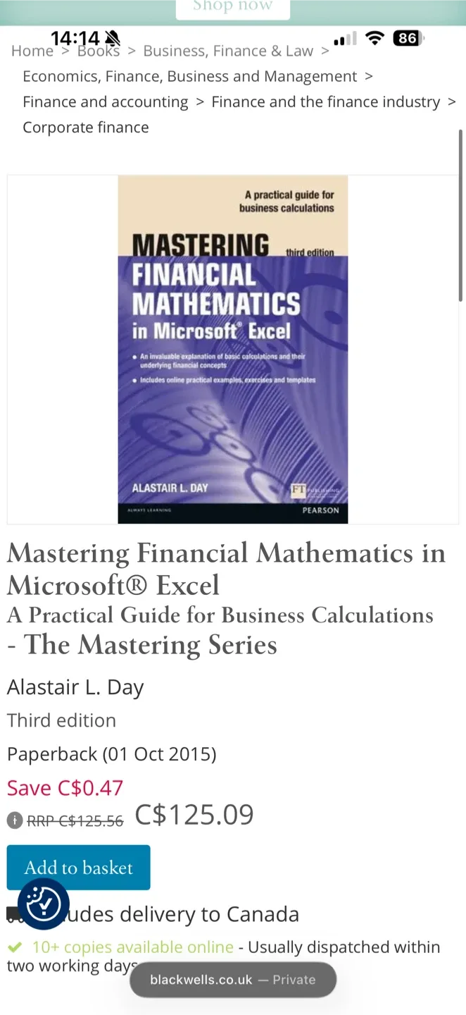 Mastering Financial Mathematics in Excel Book image indicator(3)