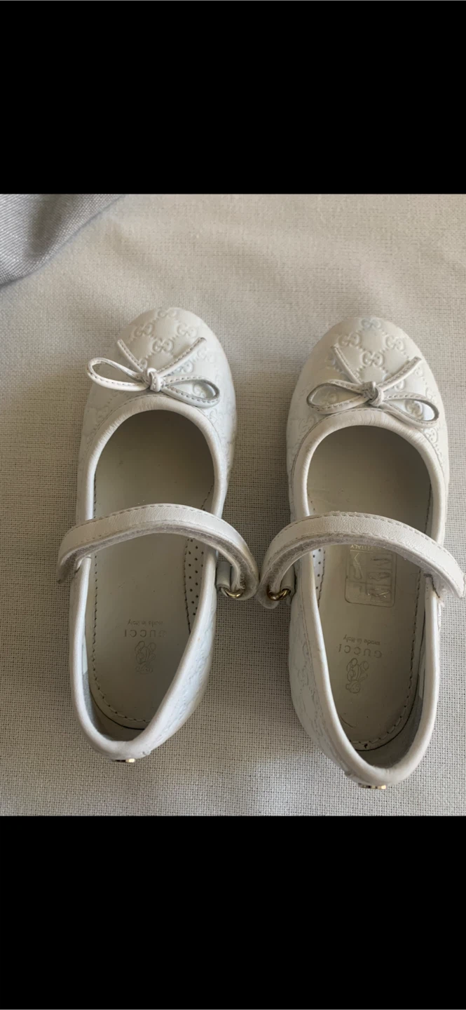 Gucci Kids White Ballet Flats - Size 26 (US 9)