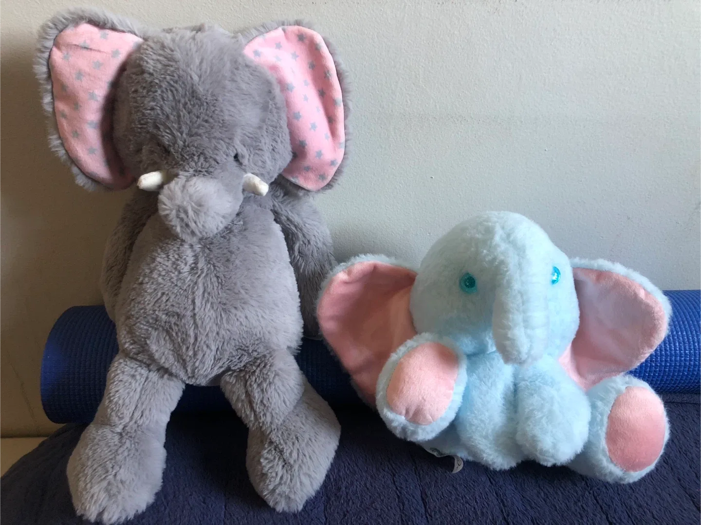 Elephant Plush Toys - Grey & Blue