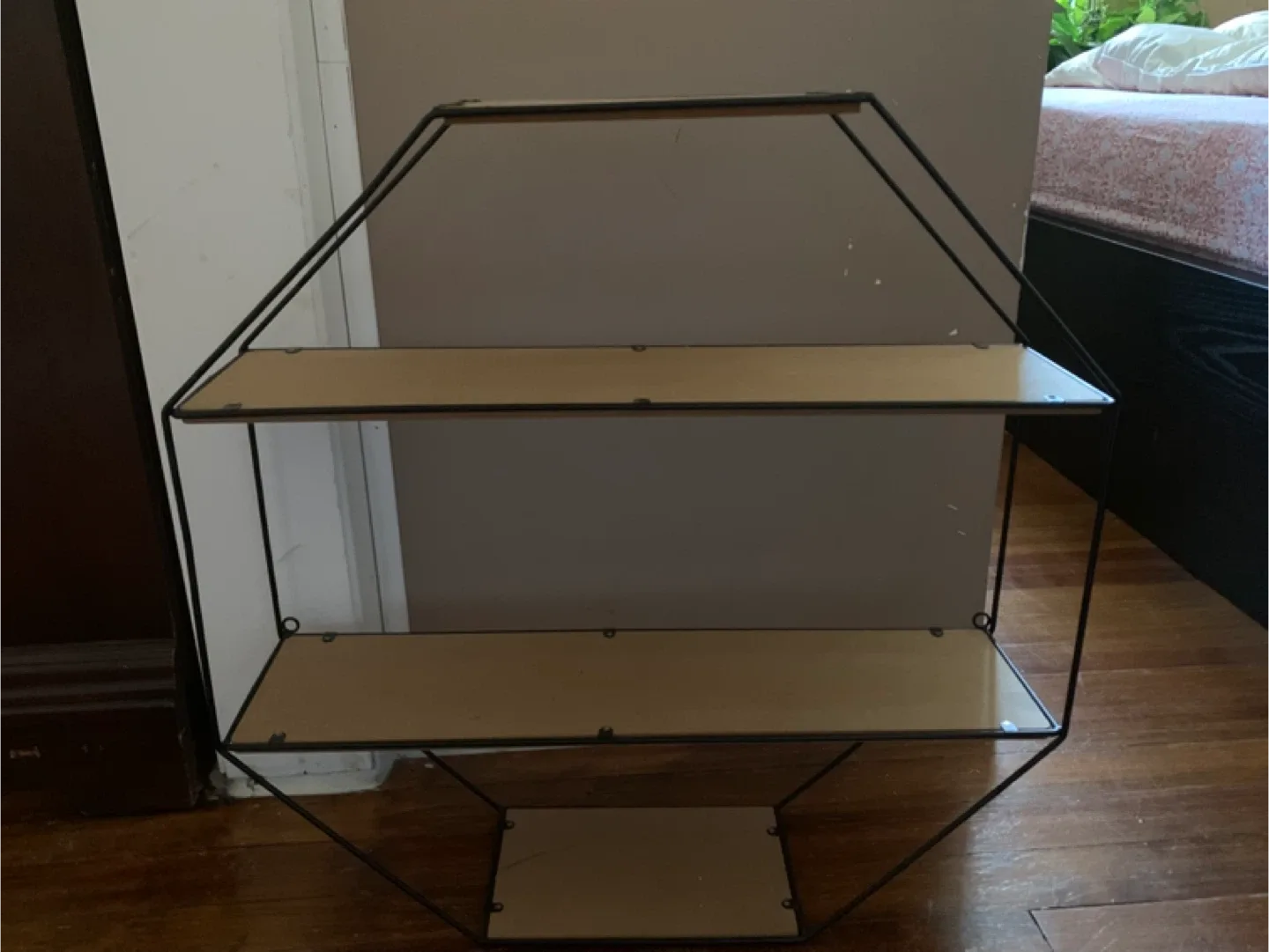 Geometric Wall Shelf - Black Metal & Wood image indicator(3)