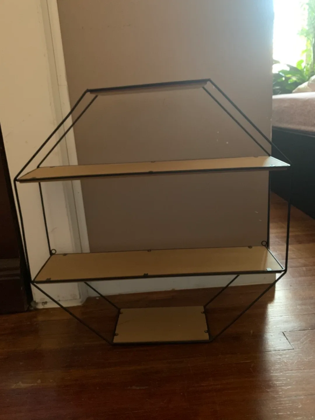 Geometric Wall Shelf - Black Metal & Wood image indicator(4)