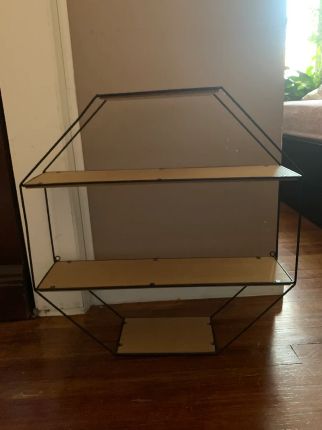 Geometric Wall Shelf - Black Metal & Wood image indicator(2)