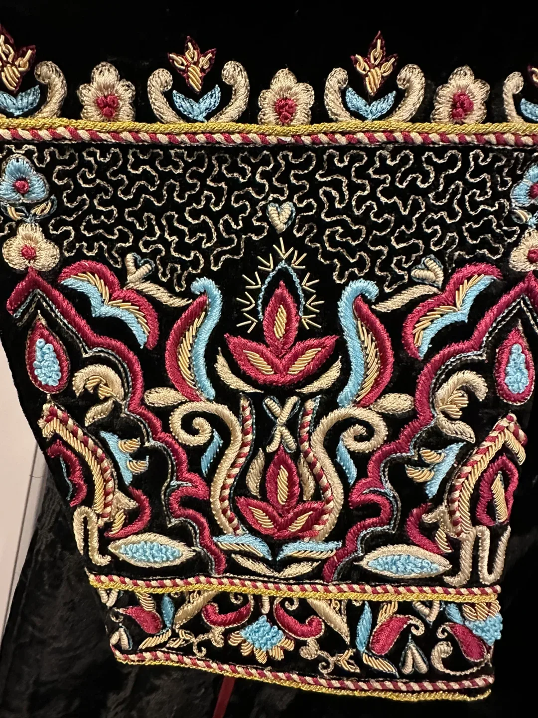 Black Velvet Embroidered Dress image indicator(3)