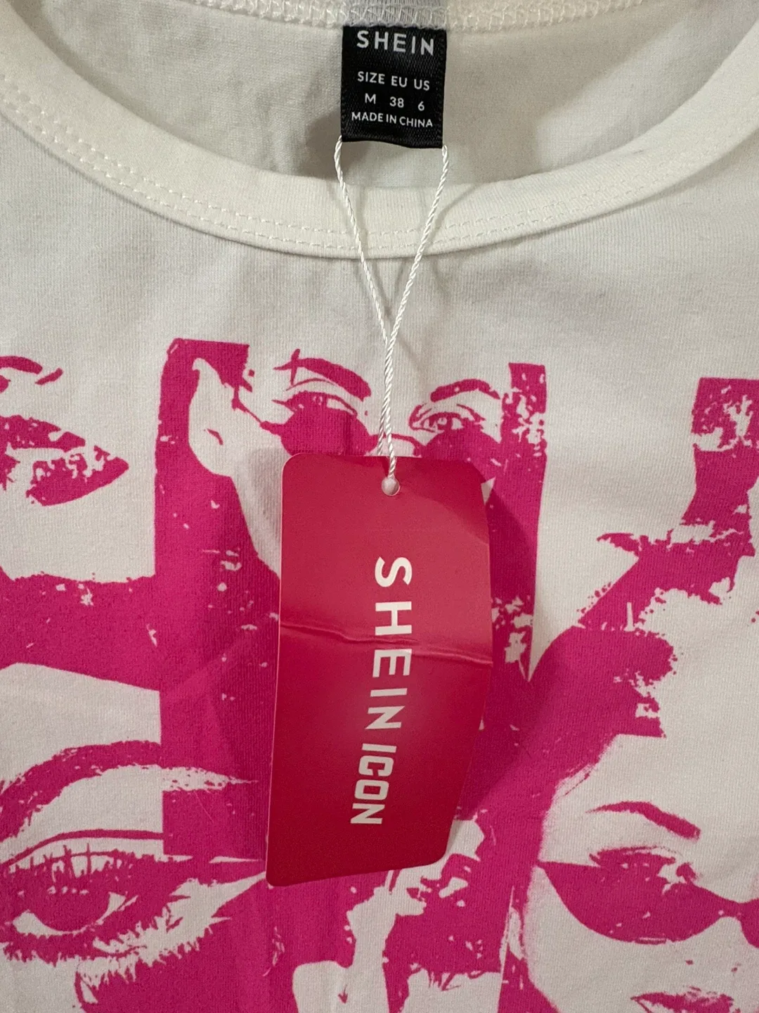 New SHEIN White Graphic Tee - Size M