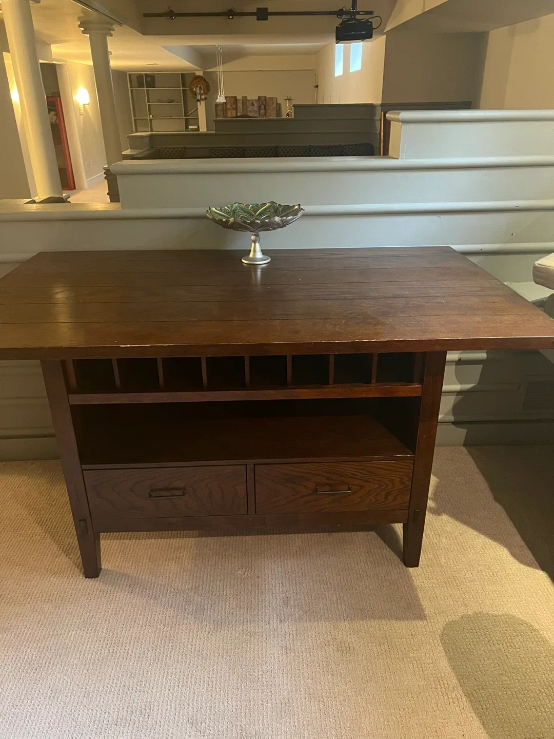 Wooden Kitchen Island with Storage