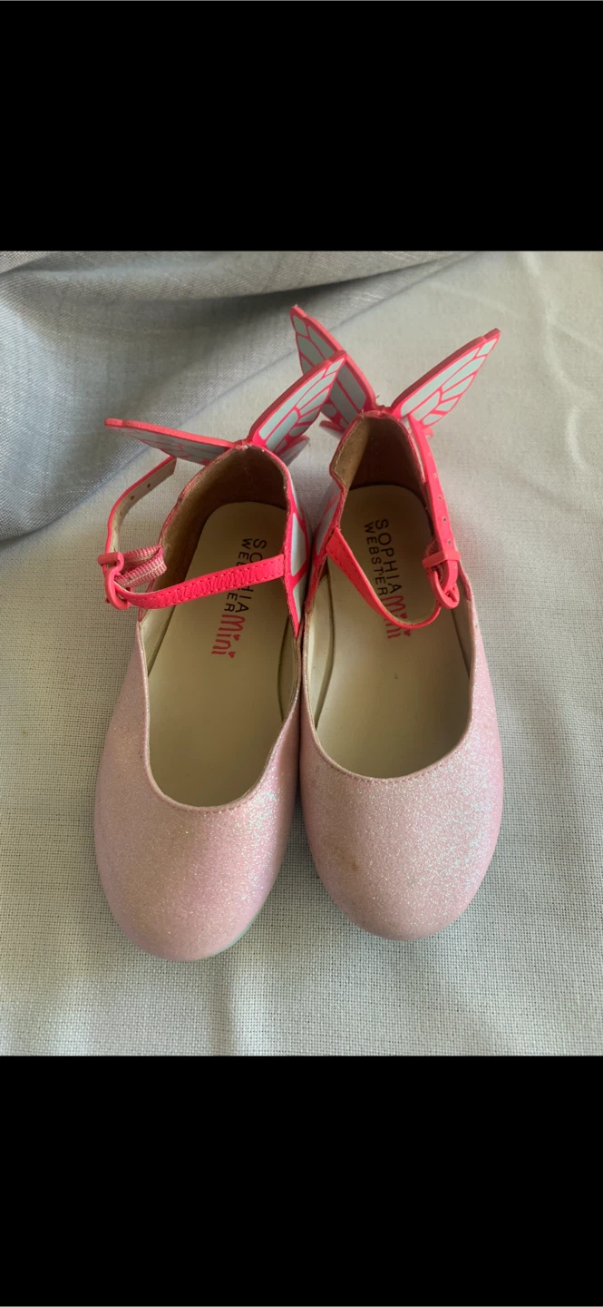 Sophia Webster Mini Pink Glitter Butterfly Shoes Size 9 - photo 3