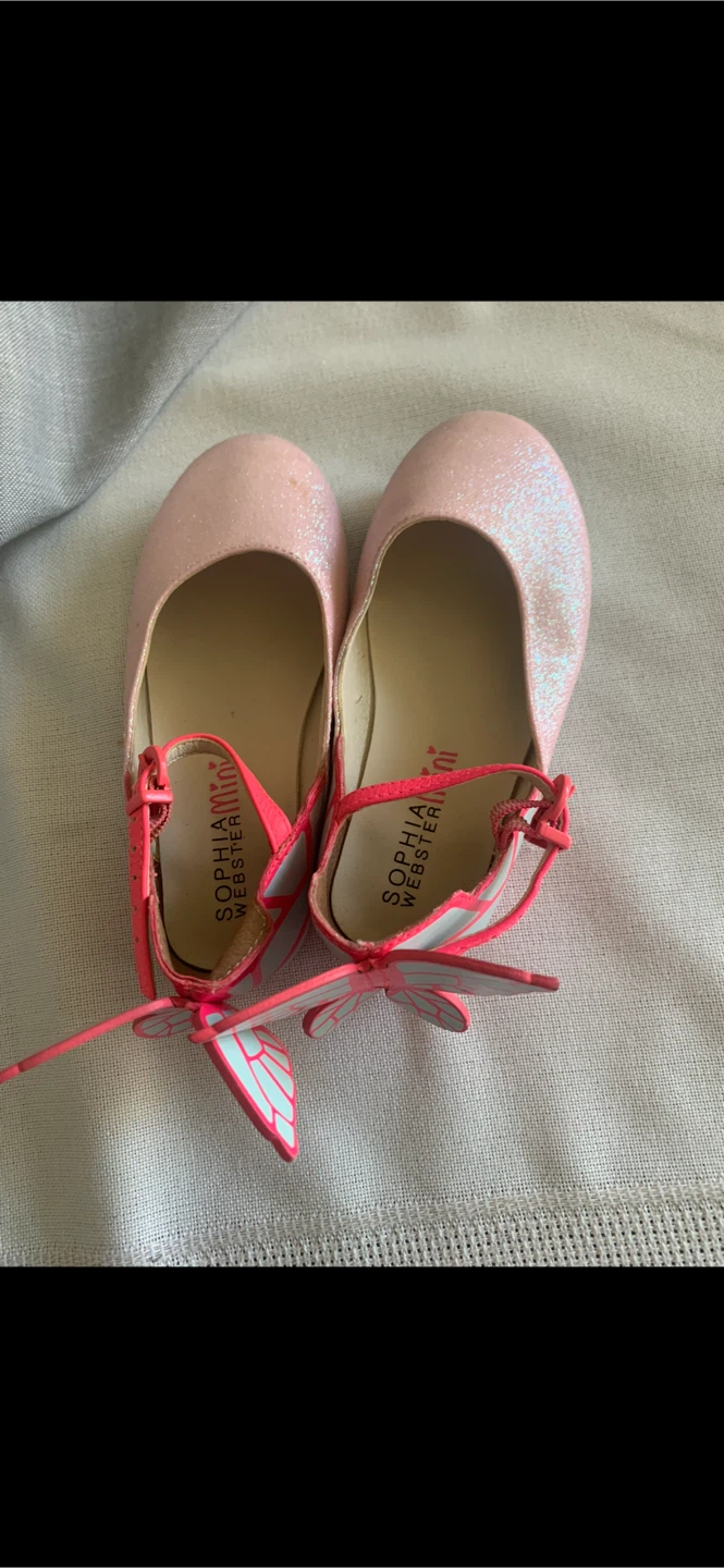 Sophia Webster Mini Pink Glitter Butterfly Shoes Size 9 - photo 2