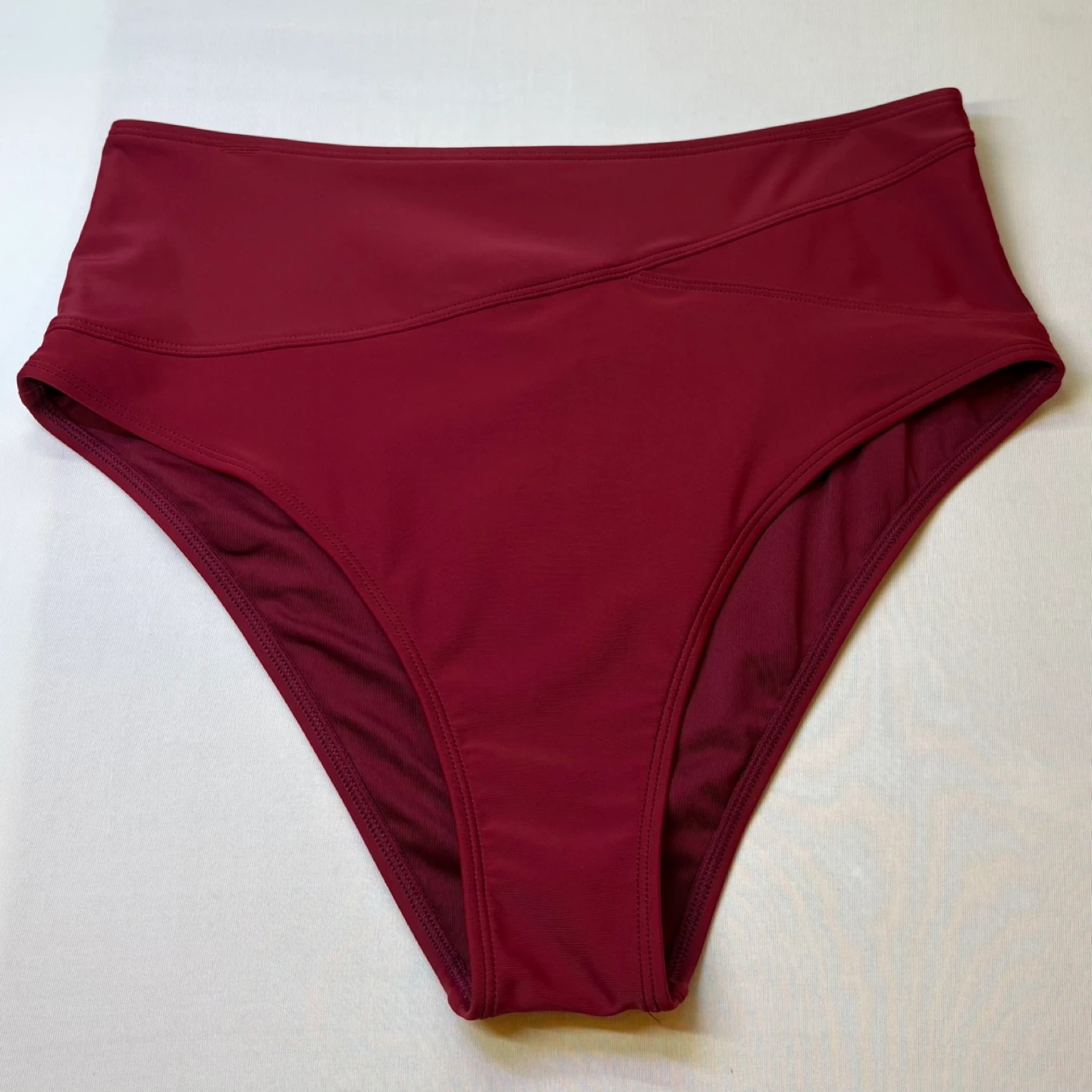 Cupshe Wine Red High Waisted Bikini Swimsuit Bottoms Size M - photo 2