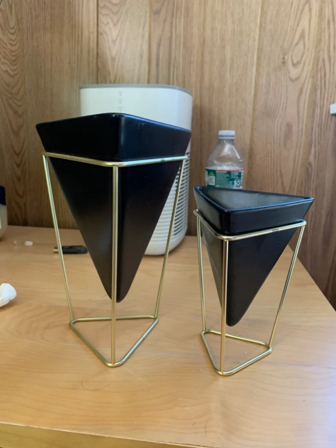 Umbra Set of 2 Black & Gold Geometric Planters image indicator(2)