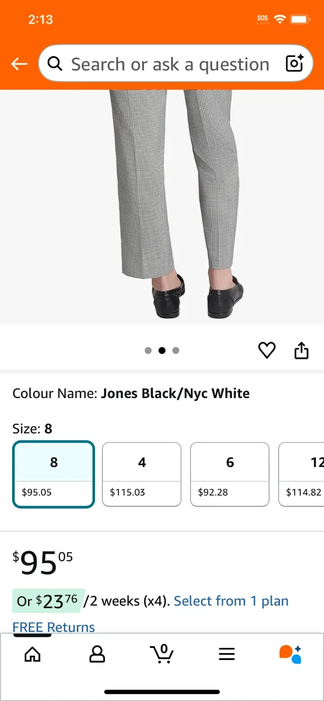 Jones New York Gingham Pants - Size 8