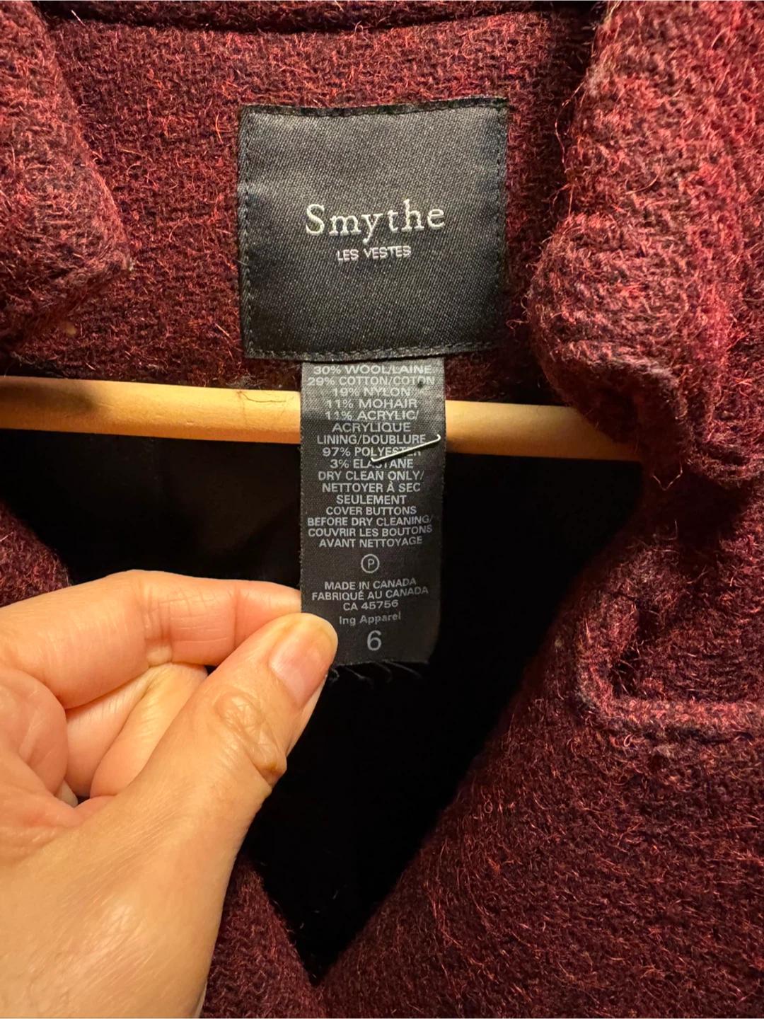 Smythe Les Vestes Wool Blend Coat - Size 6 - photo 4