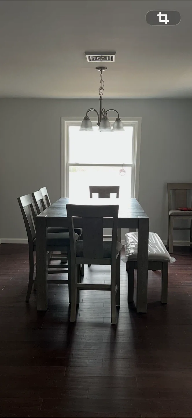 Dining Table Set with 6 Chairs and Bench