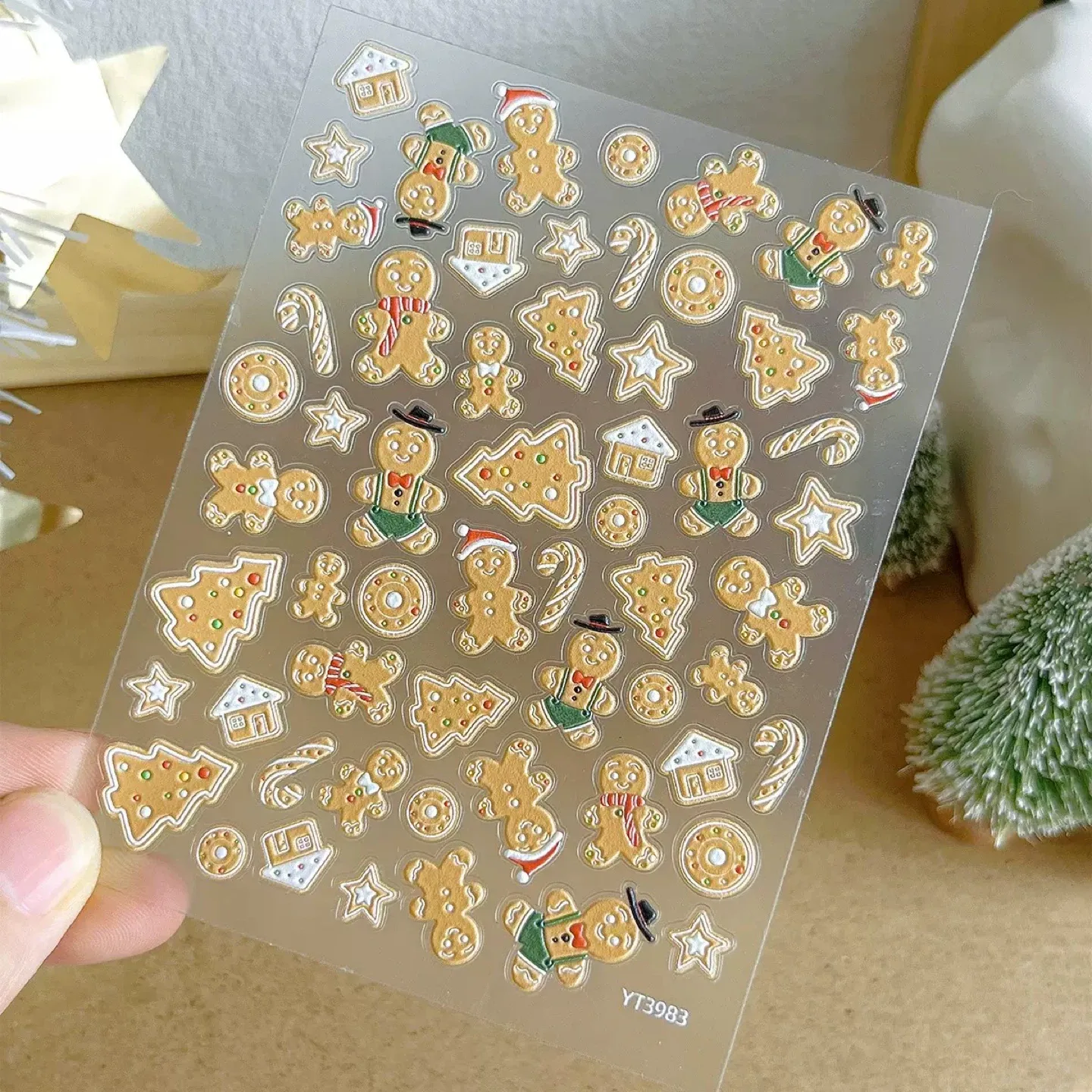 Gingerbread Christmas Nail Art Stickers image indicator(4)