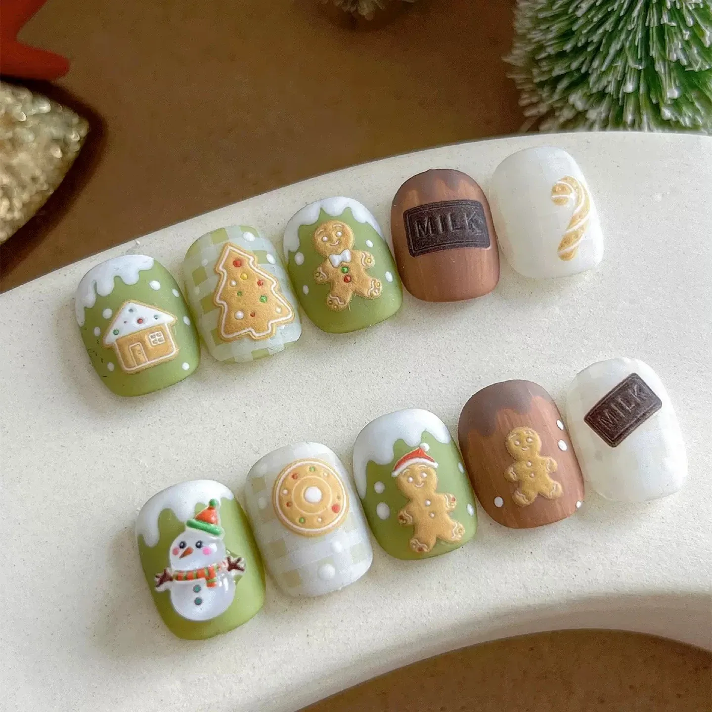 Gingerbread Christmas Nail Art Stickers image indicator(3)