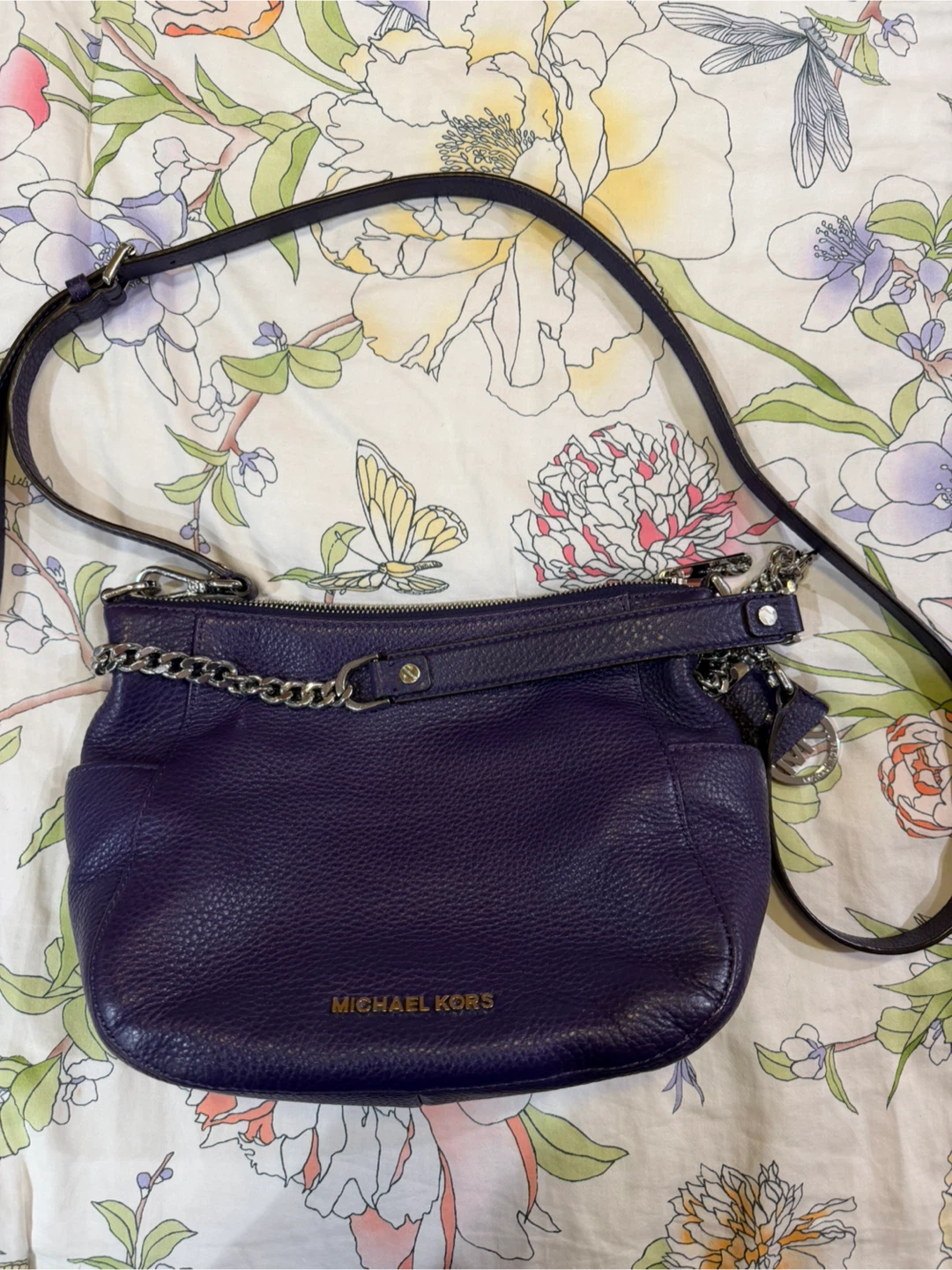 Michael Kors Purple Leather Crossbody Bag