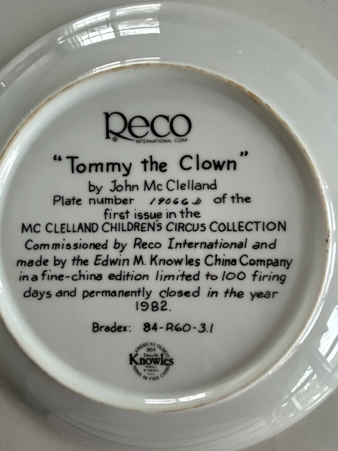 Reco "Tommy the Clown" Plate - photo 4