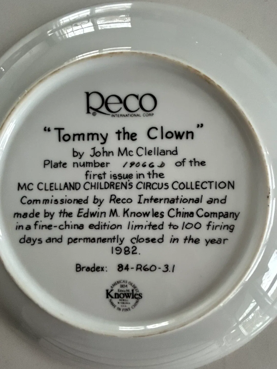 Reco "Tommy the Clown" Plate image indicator(4)