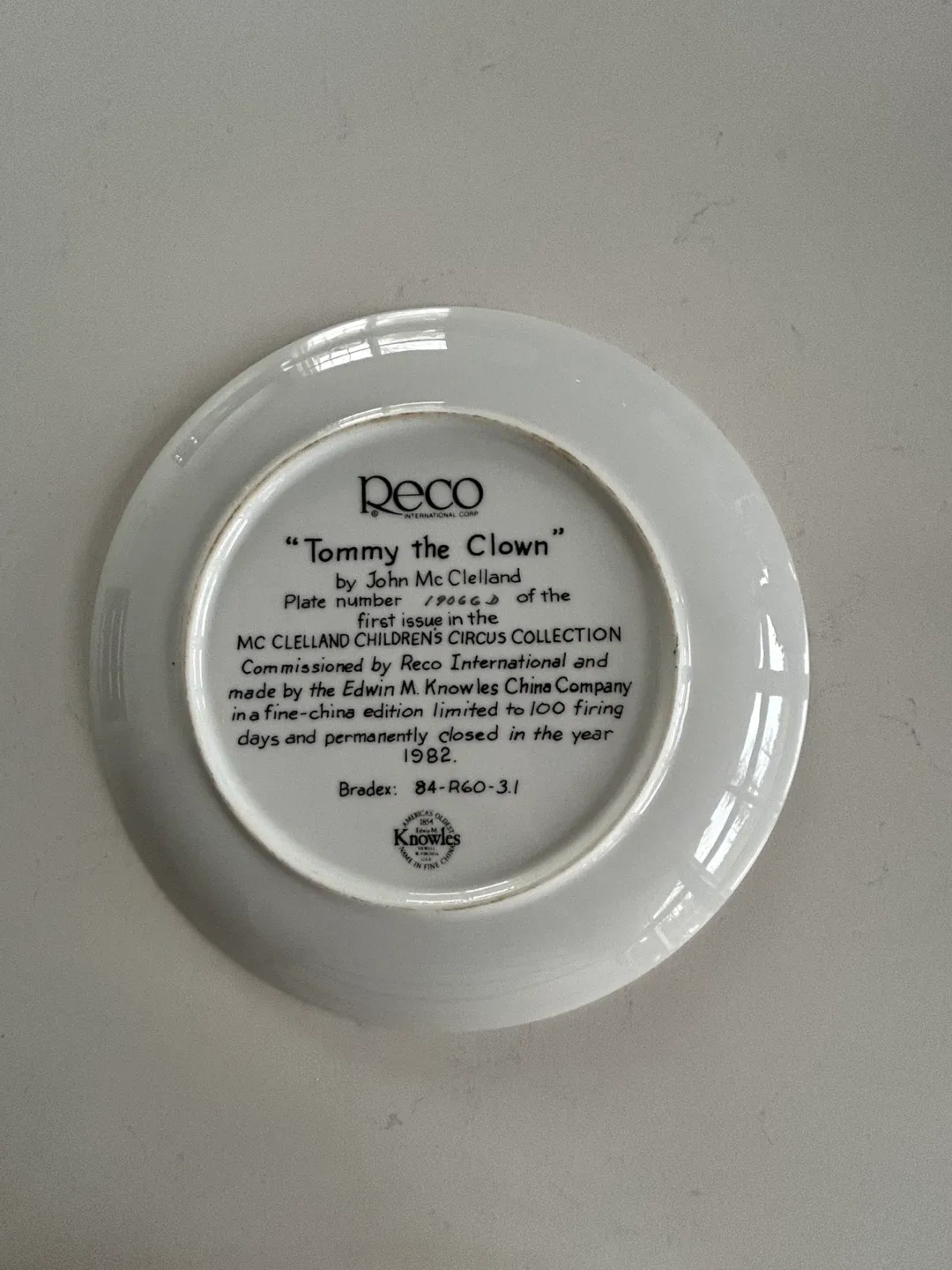 Reco "Tommy the Clown" Plate image indicator(2)