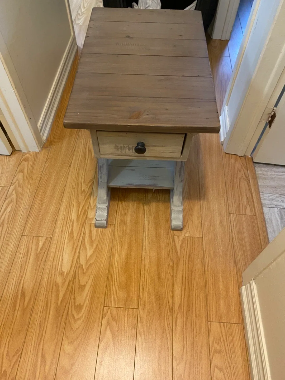 Rustic Wood End Table with Drawer image indicator(3)