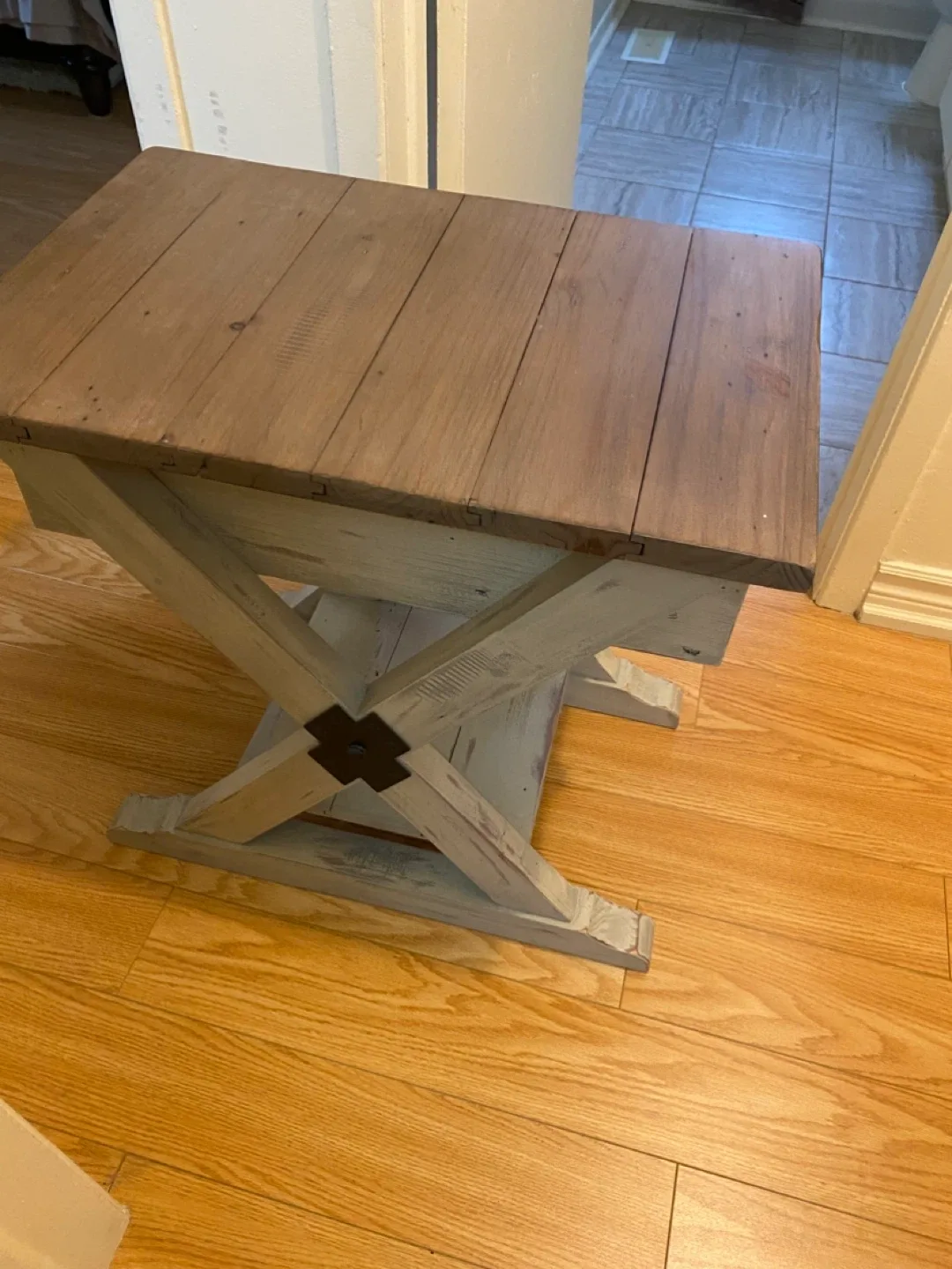 Rustic Wood End Table with Drawer image indicator(2)