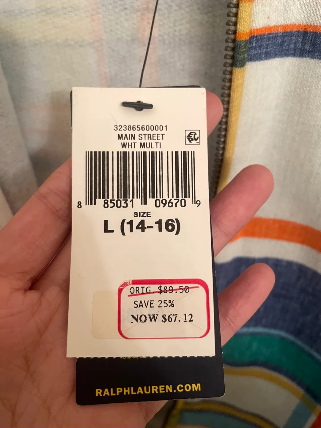 New Ralph Lauren Plaid Hoodie - Size L (14-16) image indicator(4)