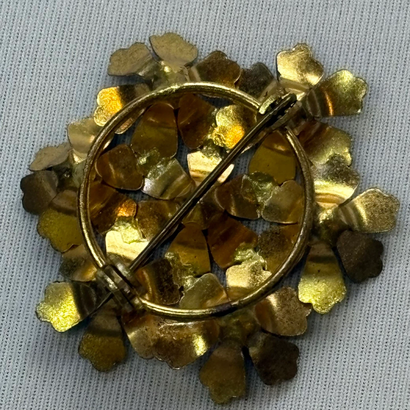 Vintage Enamel Rhinestone Flower Brooch Pin - photo 4