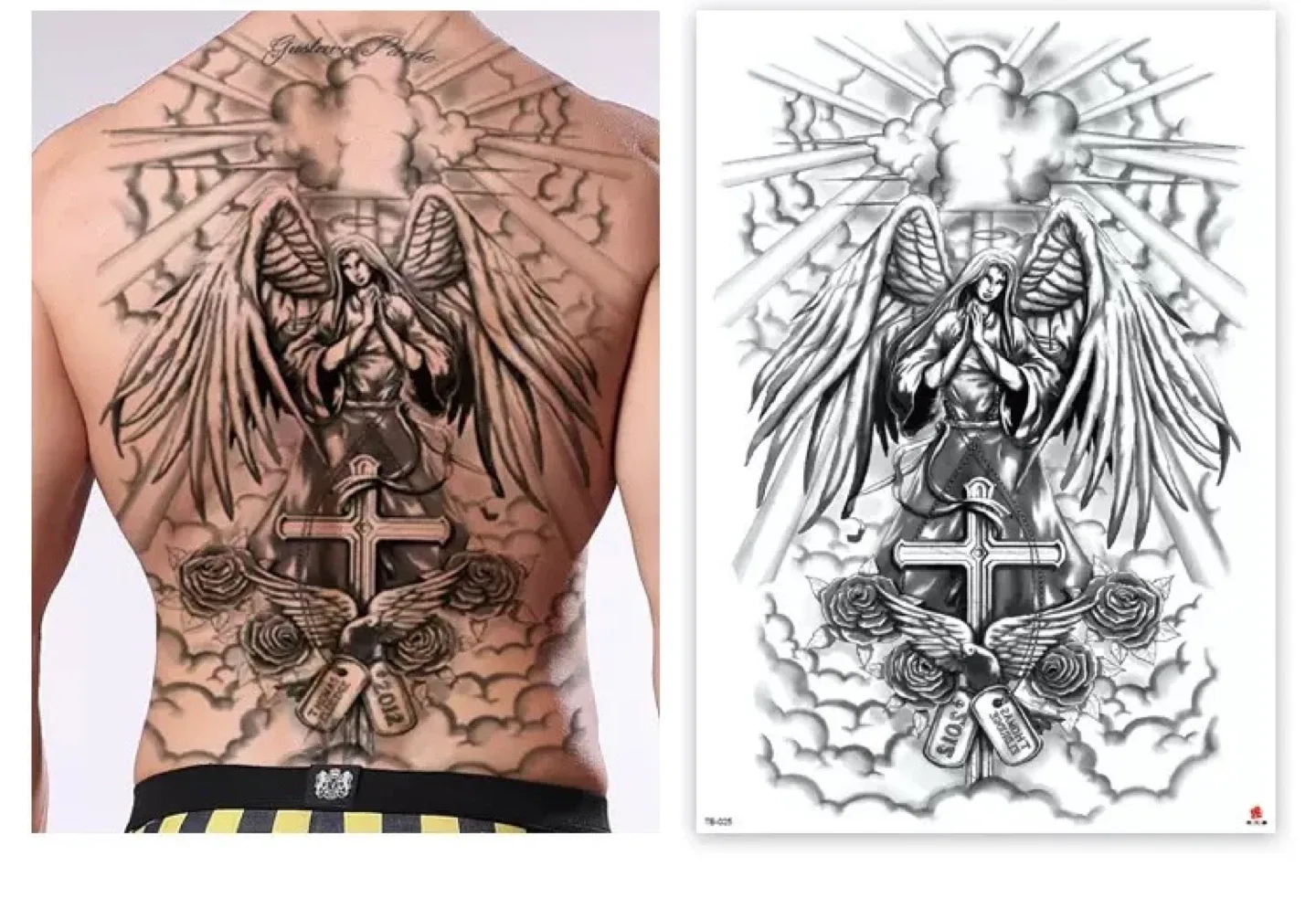 Full back tattoo stickers image indicator(7)