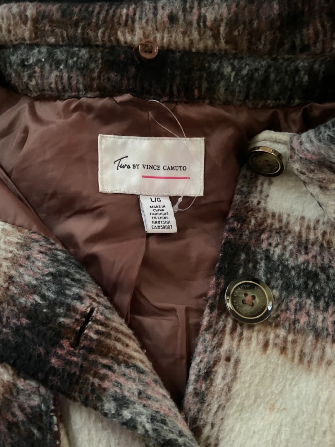 Two by Vince Camuto Plaid Jacket - Size Large