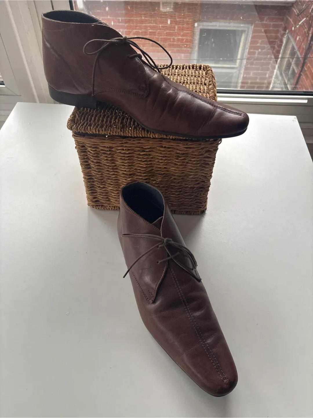 Red Tape Brown Leather Boots - UK 10 / US 11