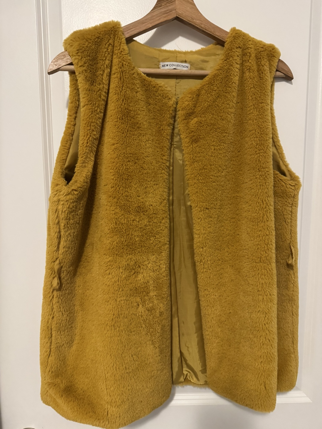 Yellow Faux Fur Vest - New Collection