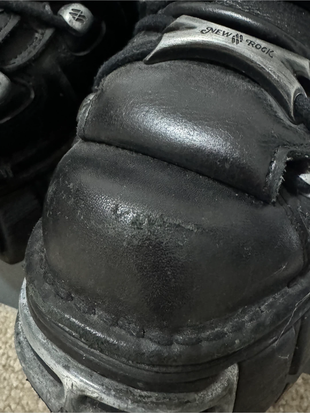 New Rock Black Leather Platform Boots - photo 4
