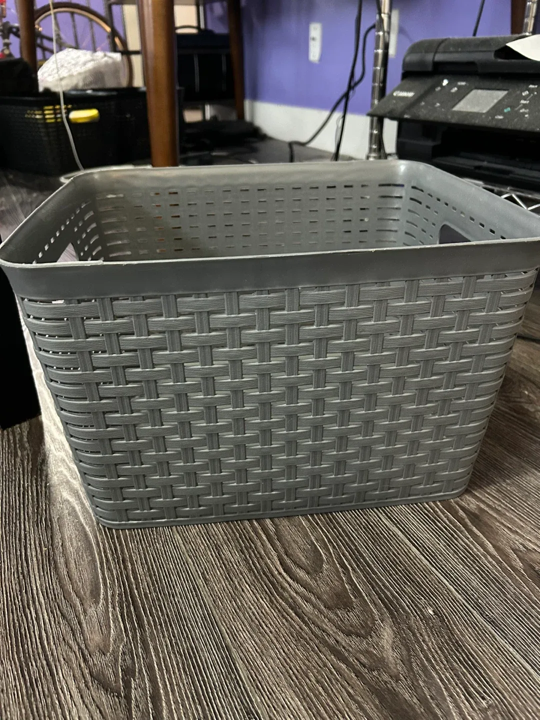 Grey Woven Storage Basket