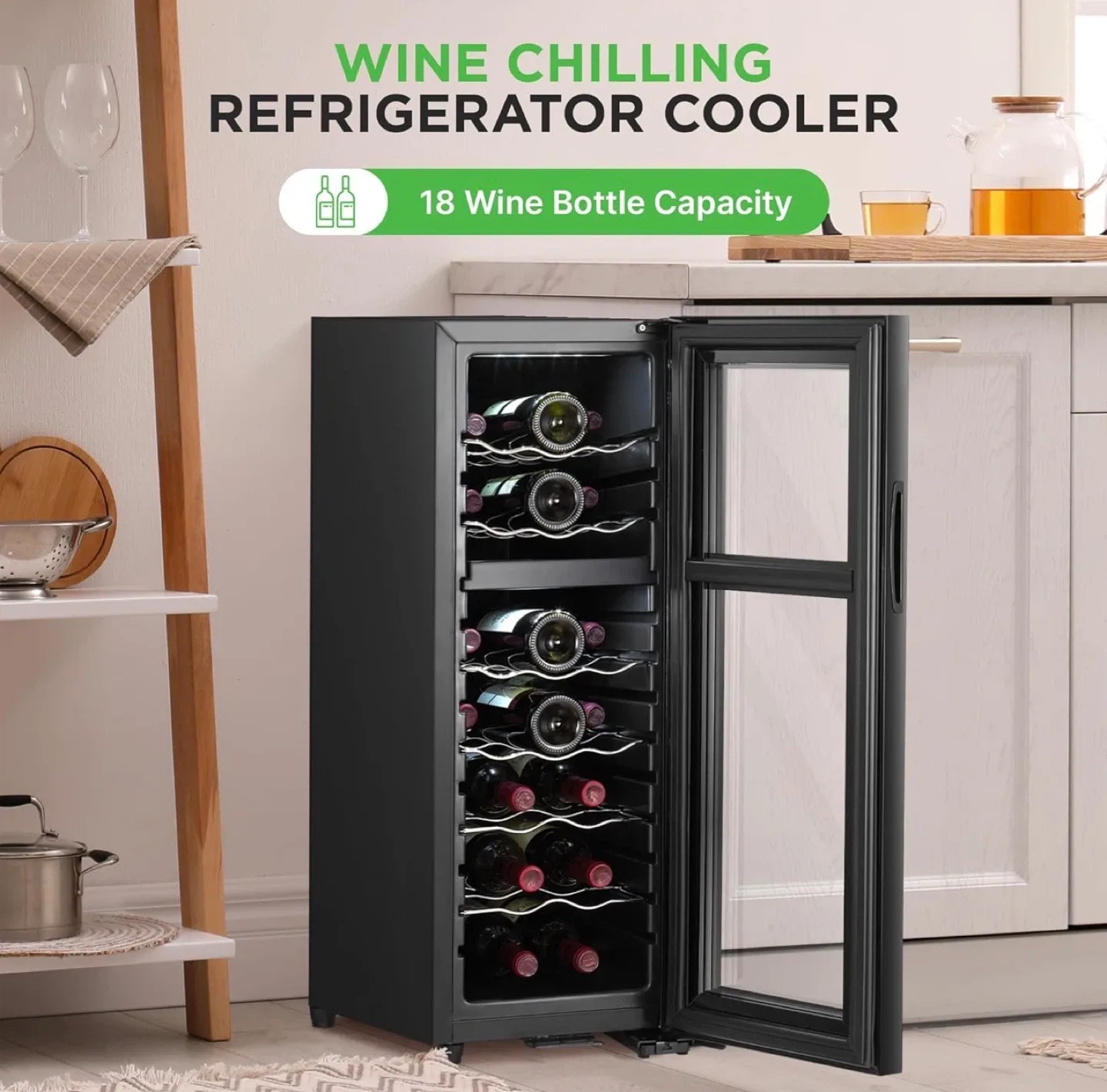 NutriChef 18-Bottle Wine Chiller - Like New! image indicator(5)