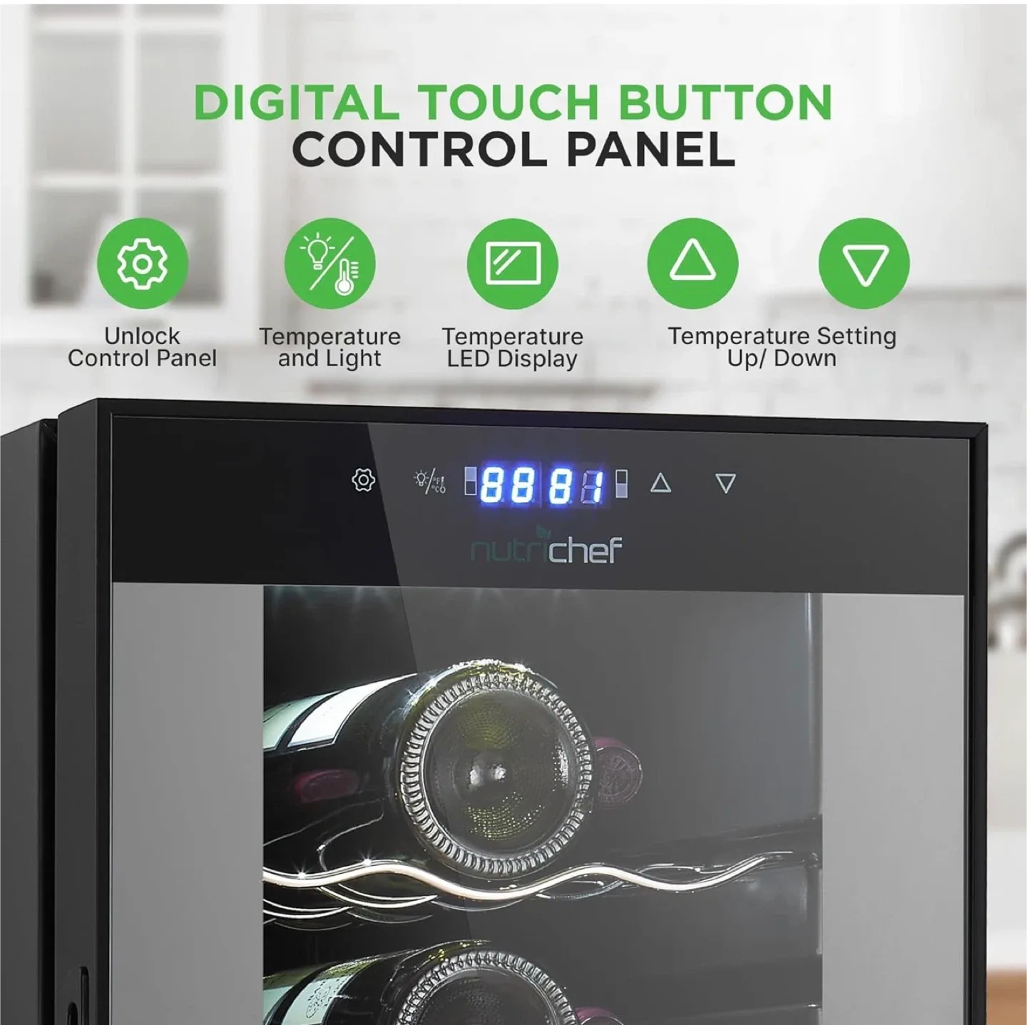 NutriChef 18-Bottle Wine Chiller - Like New! image indicator(7)