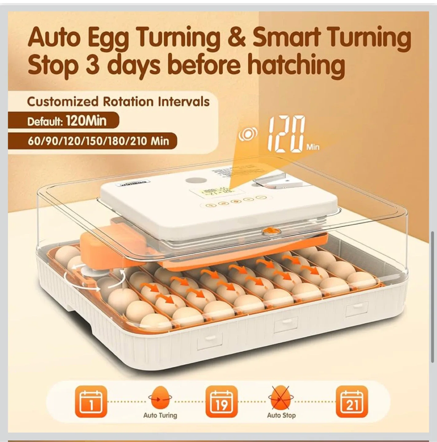 56 Eggs Incubator - Automatic Egg Turner image indicator(5)