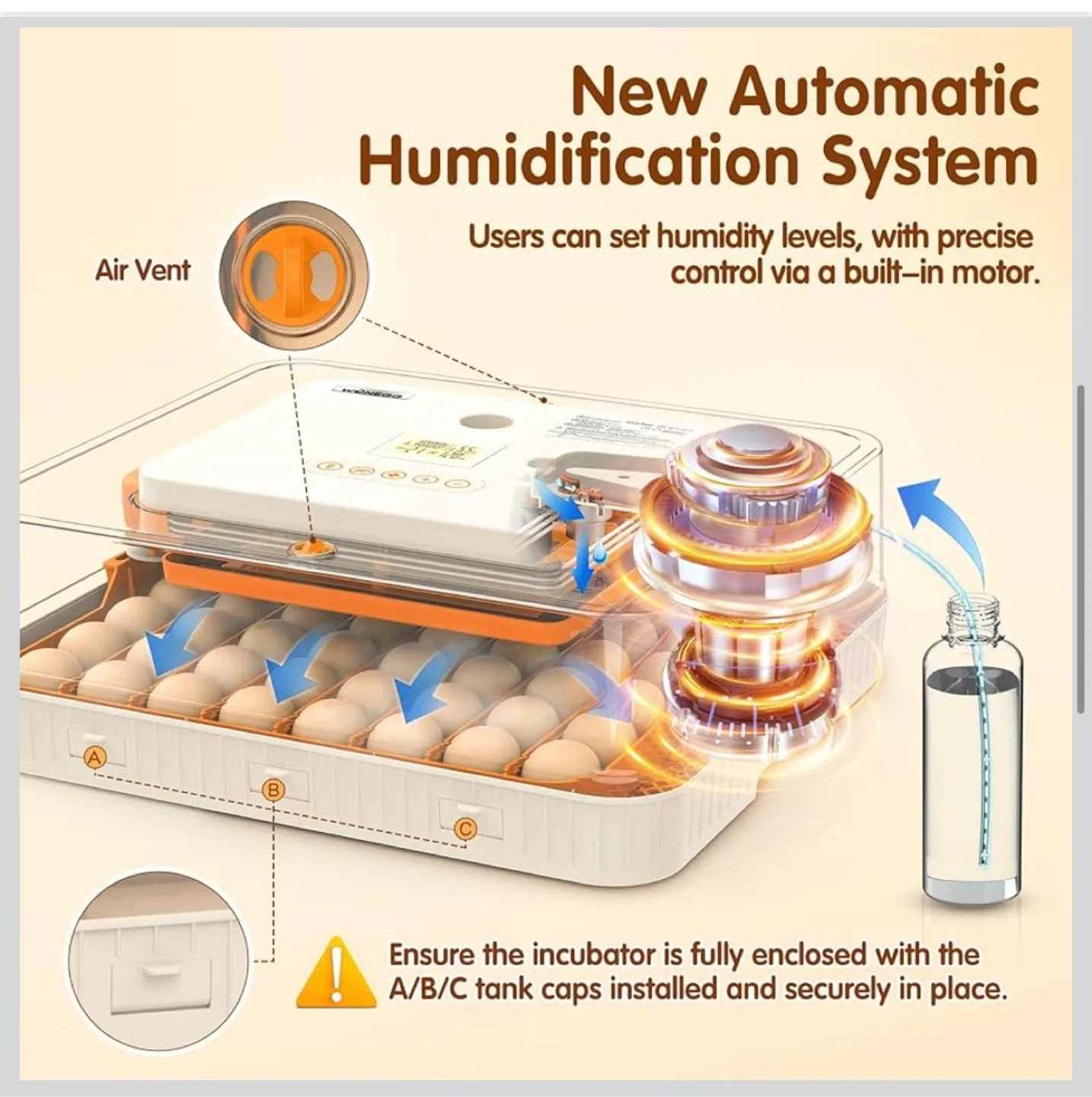 56 Eggs Incubator - Automatic Egg Turner image indicator(4)